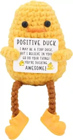 Handmade Long-Legged Crochet Duck with Shoes – Cute Encouragement Gift