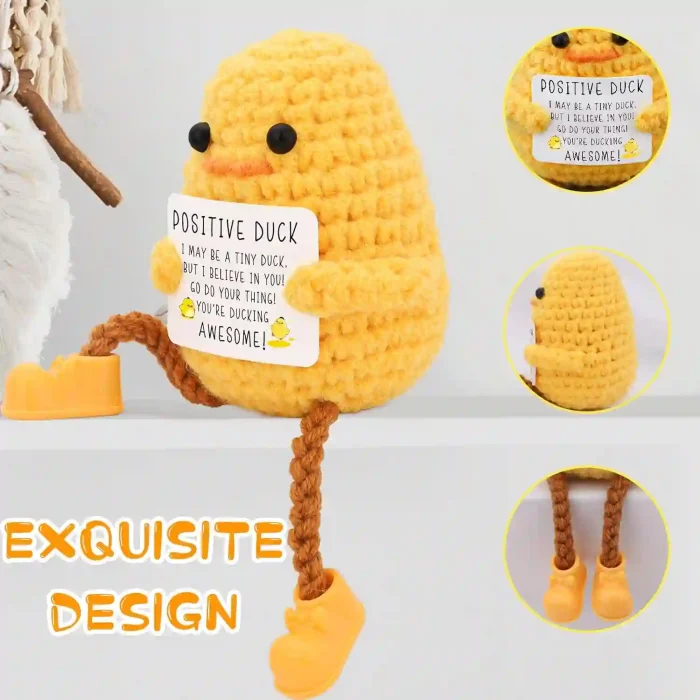 Handmade Long-Legged Crochet Duck with Shoes – Cute Encouragement Gift