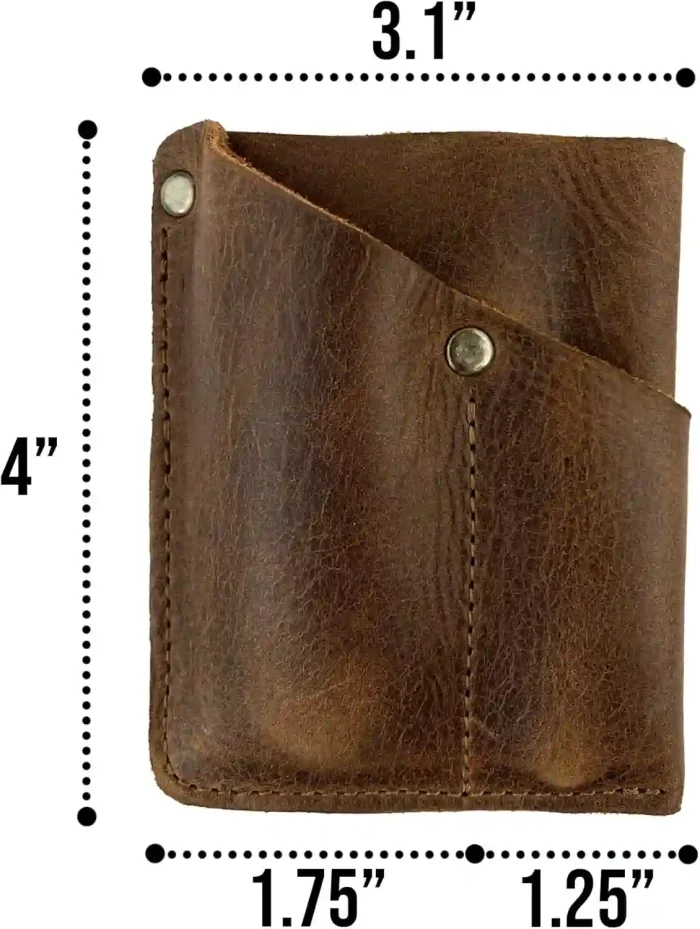 Hide & Drink Handmade Front Pocket Wallet in Bourbon Brown Leather, featuring a multitool pouch and card holder.