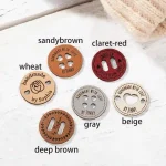 Customizable Handmade with Love Leather Buttons & Tags for Knitting and Crochet