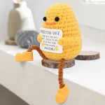 Handmade Long-Legged Crochet Duck with Shoes – Cute Encouragement Gift