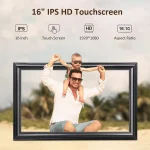 16-Inch Canupdog Digital Picture Frame with WiFi, IPS Touchscreen, and 32GB Storage