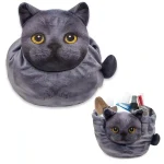 Cat-Themed Drawstring Makeup Bag for Women – Travel Cosmetic Organizer