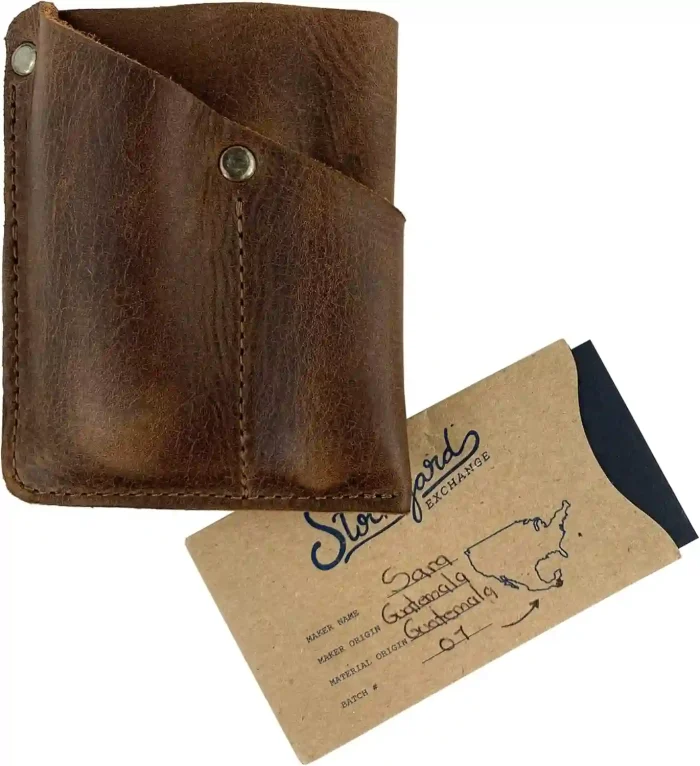 Hide & Drink Handmade Front Pocket Wallet in Bourbon Brown Leather, featuring a multitool pouch and card holder.