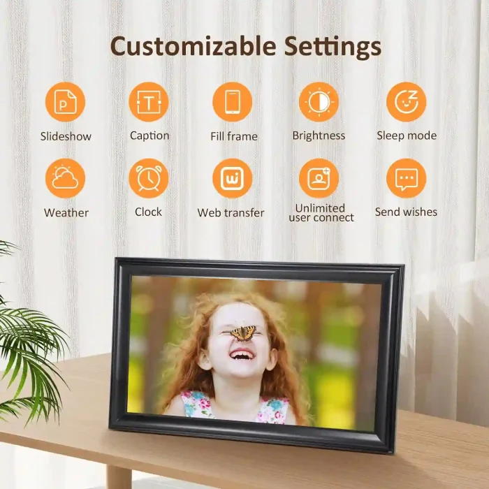 16-Inch Canupdog Digital Picture Frame with WiFi, IPS Touchscreen, and 32GB Storage