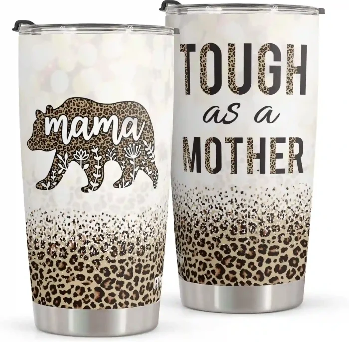 Stainless steel 20oz tumbler with heartwarming design, perfect gift for Mother’s Day or birthdays.