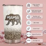 Stainless steel 20oz tumbler with heartwarming design, perfect gift for Mother’s Day or birthdays.