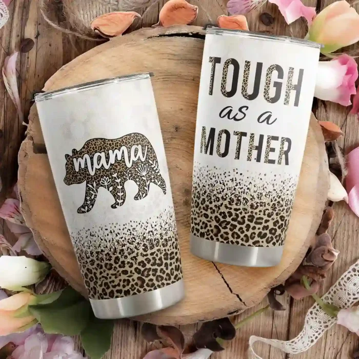 Stainless steel 20oz tumbler with heartwarming design, perfect gift for Mother’s Day or birthdays.