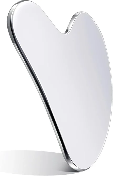 Heart-Shaped Stainless Steel Gua Sha Tool with Travel Pouch