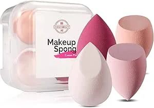 4-Piece Makeup Sponge Set with Case – Latex-Free Beauty Blenders